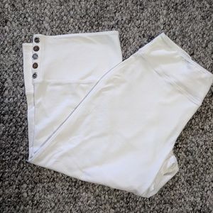 Neon Buddha white cotton Capri pants